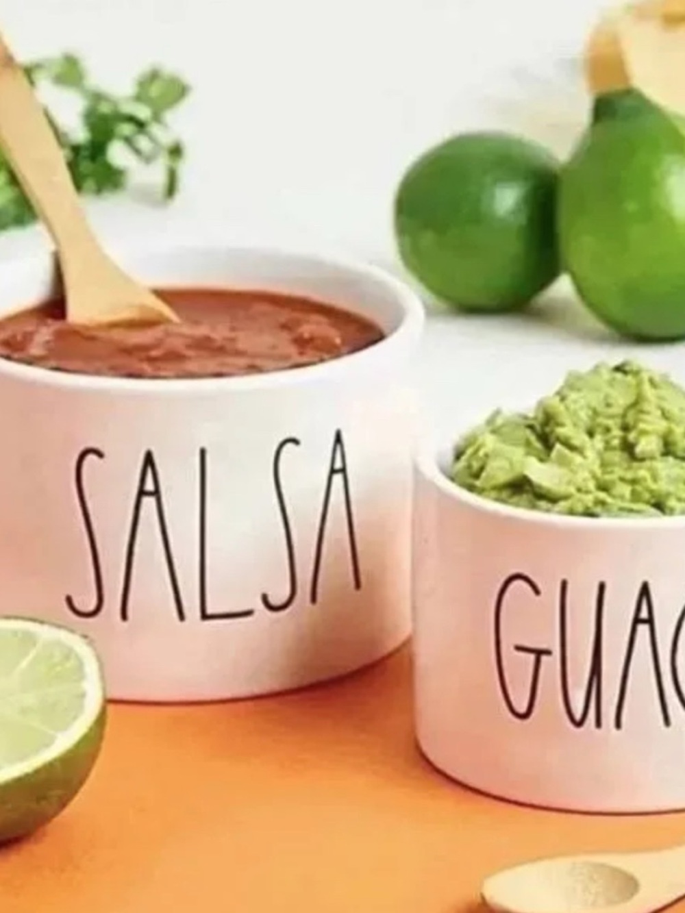 Rae Dunn White Ceramic Salsa and Guac Bowl Set Artisan New In Box